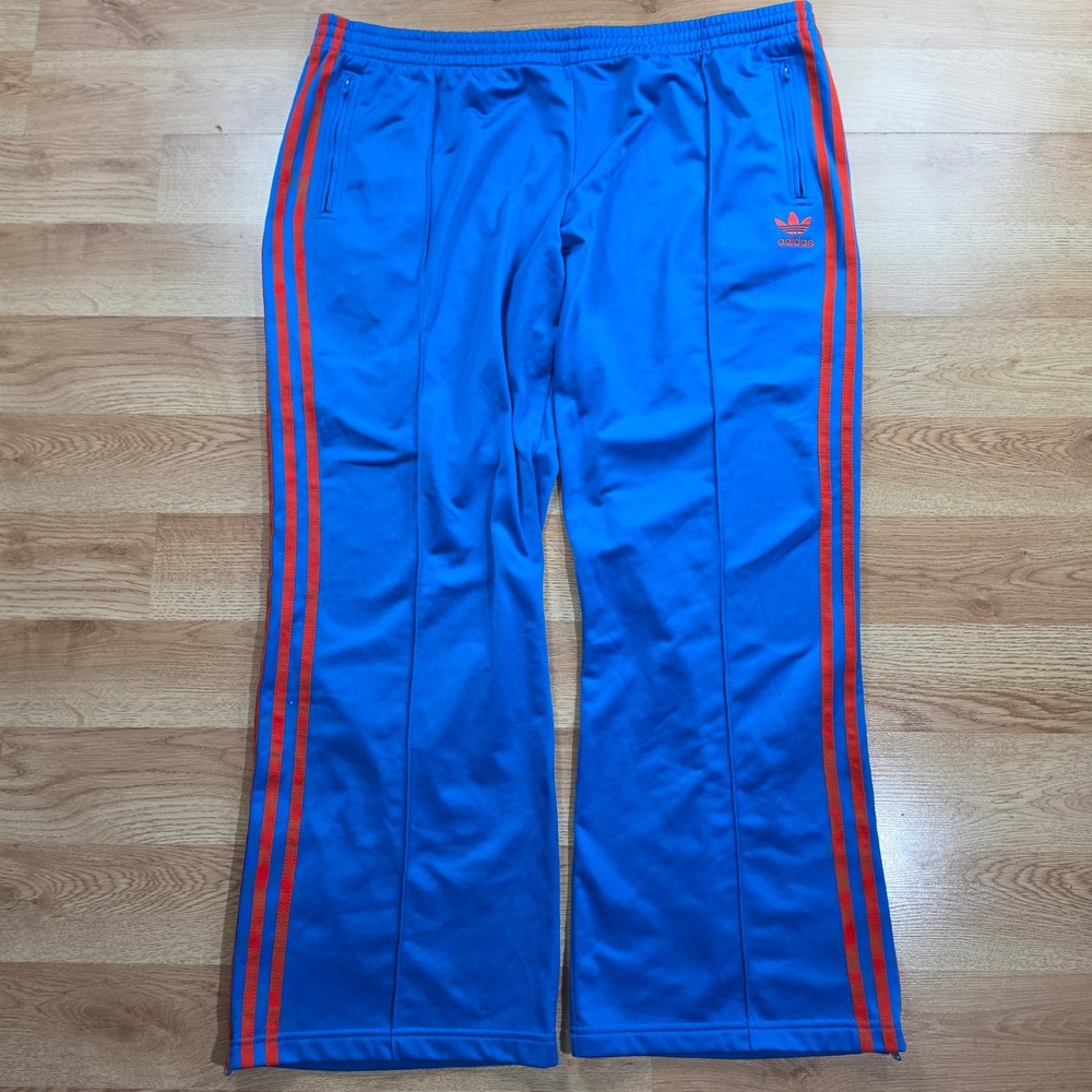 Vtg Adidas Originals Trefoil Track Pants Men 2XL Blue Red 3 Stripe Retro Zip Y2k